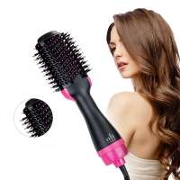 Hair Brush Private Label Flat Iron Hot Air Pick Electric Comb One Step Hair Dryer Fast Hair Straightener Brush