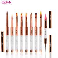 BQAN New Rose Gold Handle Wholesale 100% Pure Kolinsky Sable Acrylic Nails  Oval Nail Art Brushes Brush Set Manufacturer